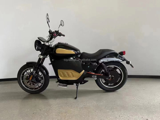 Entrega de motocicleta elétrica com travão a disco e ecrã LCD 5000W Bateria substituível